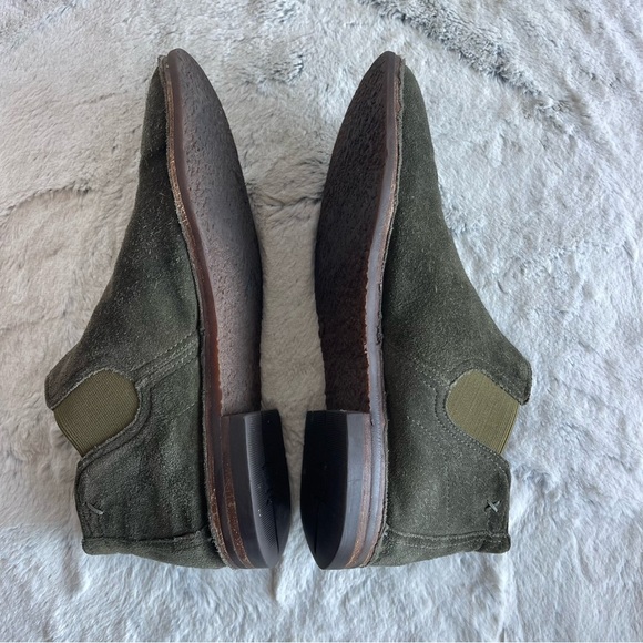 Trask Allison Ankle Boots Green Suede Leather Women Size 7.0 - Picture 6 of 14